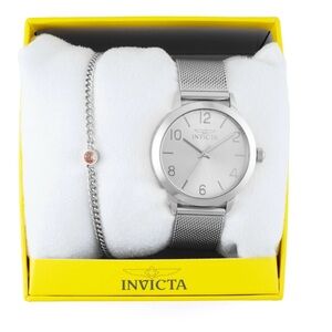 Invicta Silver Wildflower Watch with Chain Bracelet